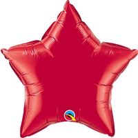 Qualatex 20 inch Star shaped foil balloon Ruby Red