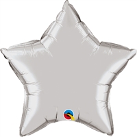 Qualatex 20 inch Star shaped foil balloon silver