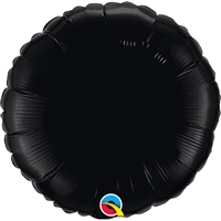 18 inch BLACK Round Qualatex Foil Balloon