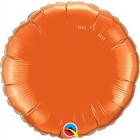 18 inch ORANGE Round Qualatex Foil Balloon