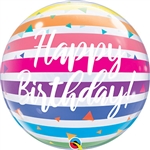 Birthday Bright Stripes Bubble Balloon