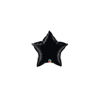 4 inch BLACK Star Qualatex Foil balloon