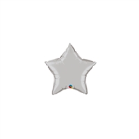 4 inch SILVER Star Qualatex Foil balloon