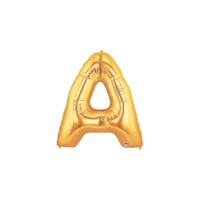 14in GOLD Letter A Megaloon Jr., Price Per Bag of 5