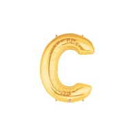 14in GOLD Letter C Megaloon Jr., Price Per Bag of 5