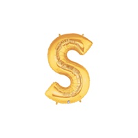 14in GOLD Letter S Megaloon Jr., Price Per Bag of 5