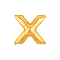 14in GOLD Letter X Megaloon Jr., Price Per Bag of 5
