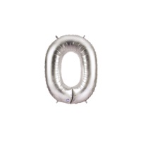 14in SILVER Number ZERO (0) Megaloon Jr., Price Per Bag of 5