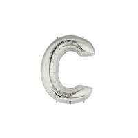 14in SILVER Letter C Megaloon Jr., Price Per Bag of 5