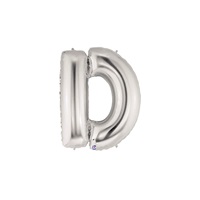 14in SILVER Letter D Megaloon Jr., Price Per Bag of 5