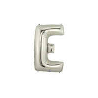 14in SILVER Letter E Megaloon Jr., Price Per Bag of 5