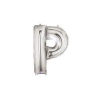 14in SILVER Letter P Megaloon Jr., Price Per Bag of 5