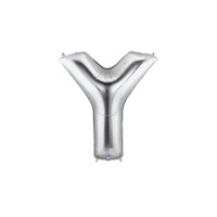 14in SILVER Letter Y Megaloon Jr., Price Per Bag of 5