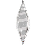 36 inchTaper Swirl Qualatex Foil SILVER Balloon