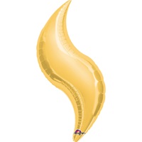 42in GOLD CURVE Foil Balloon, Price Per Package of 3