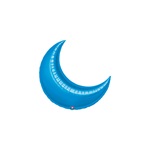 17in BLUE CRESCENT Foil Balloon, Price Per Package of 5
