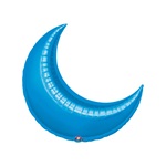 26in BLUE CRESCENT Foil Balloon, Price Per Package of 3