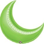 35in LIME GREEN CRESCENT Foil Balloon, Price Per Package of 3