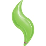 42in LIME GREEN CURVE Foil Balloon, Price Per Package of 3