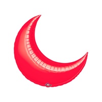 26in RED CRESCENT Foil Balloon, Price Per Package of 3