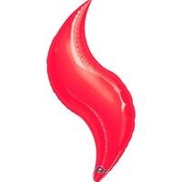 42in RED CURVE Foil Balloon, Price Per Package of 3