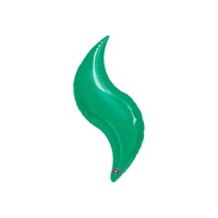 28in GREEN CURVE Foil Balloon, Price Per Package of 3