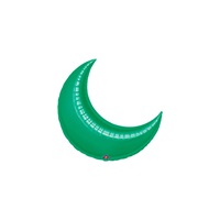 17in GREEN CRESCENT Foil Balloon, Price Per Package of 5