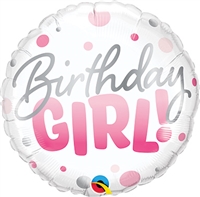 Birthday Girl Dots Balloon