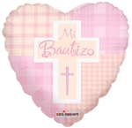 18 inch Mi Bautizo Pink Foil Balloon