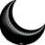 35in BLACK CRESCENT Foil Balloon, Price Per Package of 3