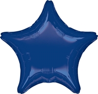 19 inch Star Anagram Foil NAVY BLUE shaped foil balloon silver