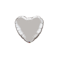 9in SILVER Heart Qualatex Foil
