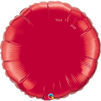 18 inch RUBY Round Qualatex Foil Balloon