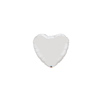 4 inch WHITE Heart Qualatex Foil Balloon