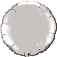 18 inch SILVER Round shaped Foil Balloon by Qualatex.