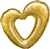 Open Marble Heart Gold Foil Balloon