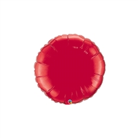 9 inch RUBY Red Round shaped Qualatex Foil Balloon