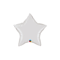 9 inch WHITE Star Qualatex Foil Balloon