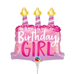 Birthday Girl Cake & Candles Balloon