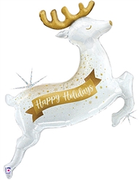 48in Glistening Holiday Reindeer - Holographic Foil Balloon (PKG