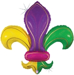 36 inch Colorful Fleur De Lis- Holographic