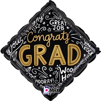 18 inch Congrats Grad Words  Foil Balloon
