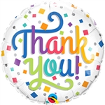 18 inch Thank You Colorful Confetti Balloon
