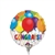 9in Congrats GRAD Wavy Burst Round Foil Balloon