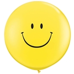 3 foot SMILE FACE Yellow latex balloons