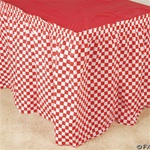 Table Skirt 29in x 14ft RED and WHITE CHECK, Price Per EACH