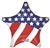 American Flag Star Shaped Foil Balloon