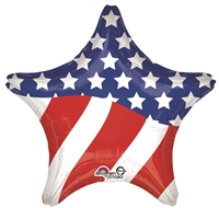 American Flag Star Shaped Foil Balloon
