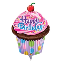 14 inch Happy Birthday Frosted Cupcake Shape