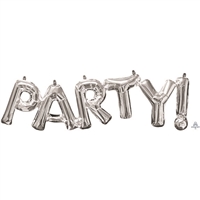 33 inch x 9 inch - PARTY - Phrase SILVER